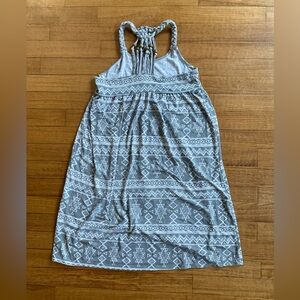 Girls 10/12 Gray Casual Summer MIDI dress, beaded strappy back boho indie aztec